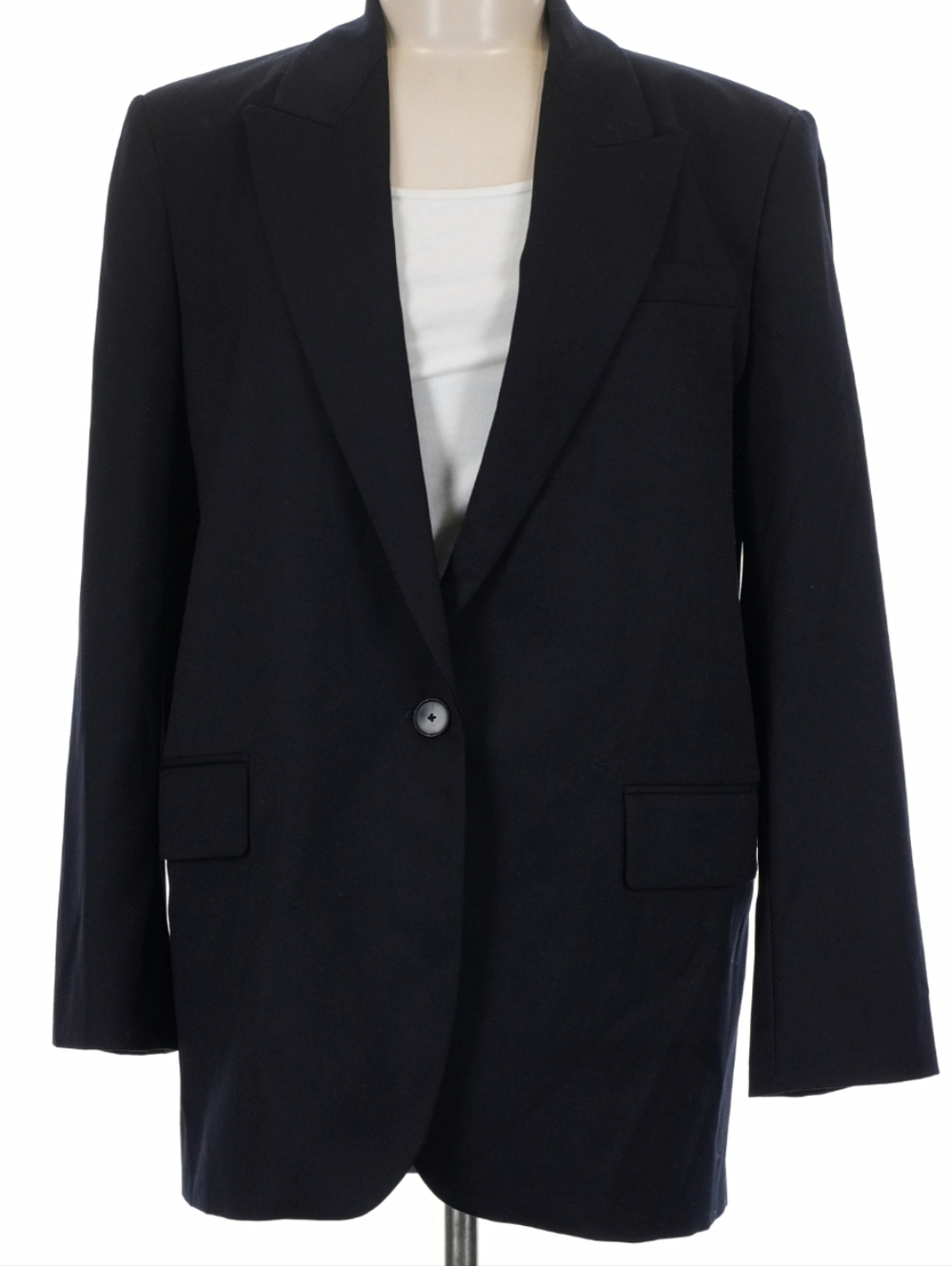 Zara  Oversized Blazer Navy Blue Size M - Picture 7 of 10